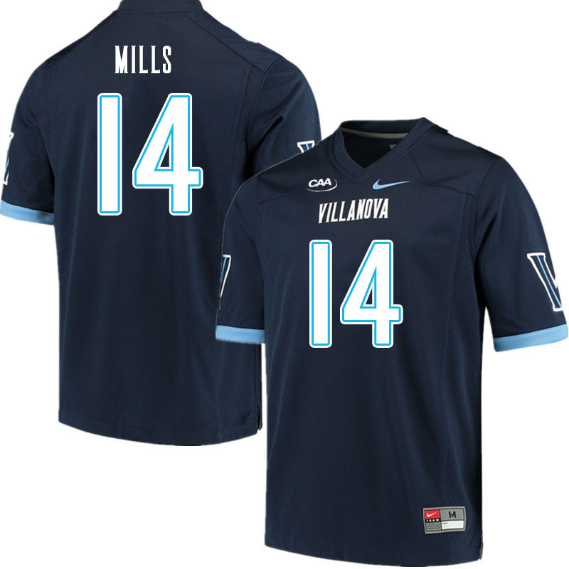 Men #14 Dylan Mills Villanova Wildcats College Football Jerseys Stitched Sale-Navy